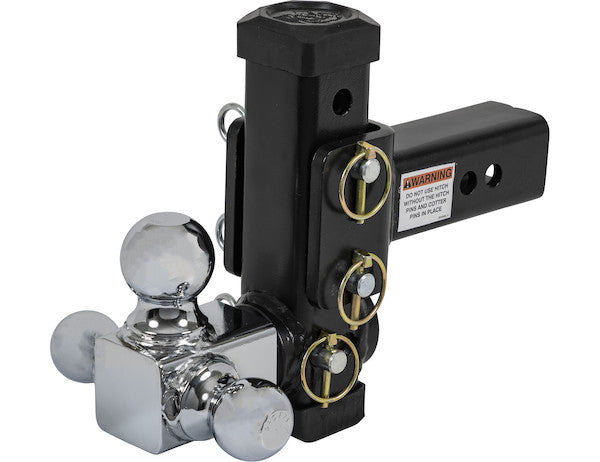 1802500 - ADJUSTABLE TRI-BALL HITCH WITH ROTATING TOWING BALLS FOR 2-1/2 INCH HITCH RECEIVERS