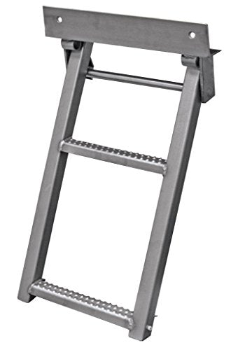 RS2SS - 2-RUNG STAINLESS RETRACTABLE TRUCK STEPS WITH NONSLIP TREAD - 17.38 X 30.25 INCH