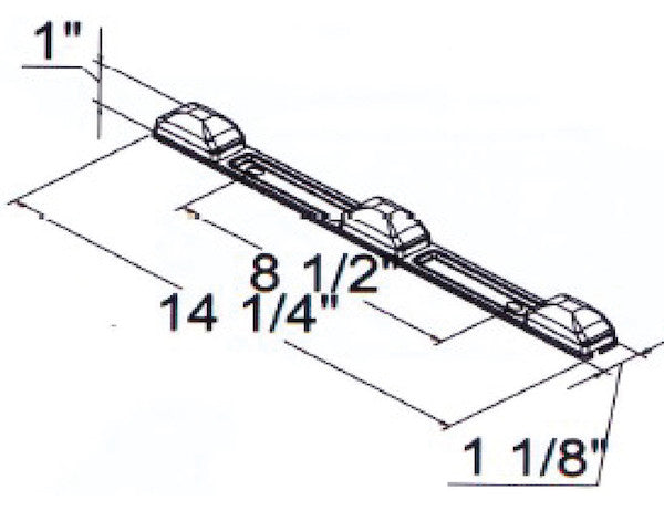 5621720 - STAINLESS STEEL ID BAR LIGHT WITH 9 LEDS