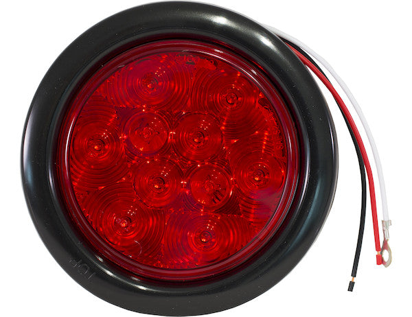 5624110 - 4 INCH RED ROUND STOP/TURN/TAIL LIGHT WITH 10 LEDS KIT (PL-3 CONNECTION, INCLUDES GROMMET AND PLUG)