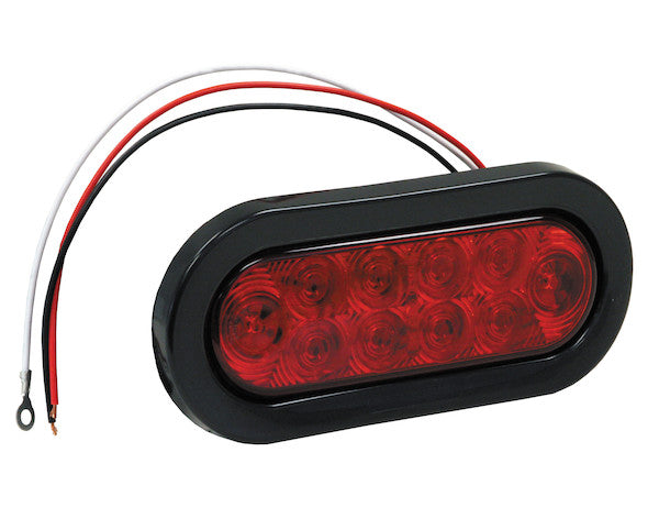 5626510 - 6 INCH RED OVAL STOP/TURN/TAIL LIGHT WITH 10 LEDS KIT