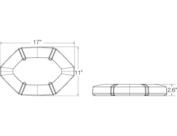 8891102 - AMBER/CLEAR HEXAGONAL 30 LED MINI LIGHT BAR