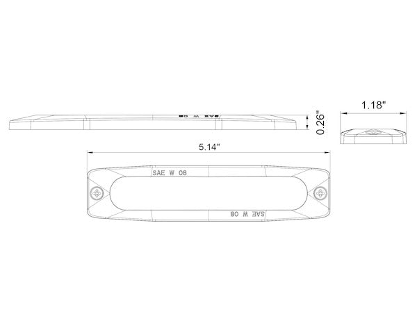 8892204 - ULTRA THIN 5 INCH BLUE LED STROBE LIGHT