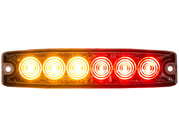 8892206 - ULTRA THIN 5 INCH AMBER/RED LED STROBE LIGHT