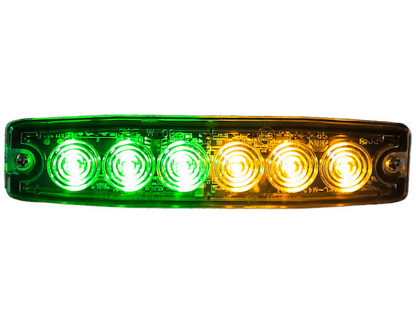 8892210 - ULTRA THIN 5 INCH GREEN/AMBER LED STROBE LIGHT