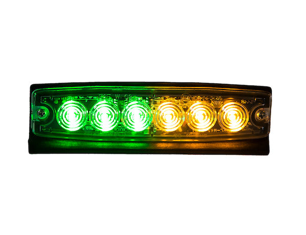 8892210 - ULTRA THIN 5 INCH GREEN/AMBER LED STROBE LIGHT