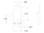 B32F - 3/8 INCH FORGED D-RING WITH SURFACE MOUNTED 2-HOLE MOUNTING BRACKET ZINC PLATED