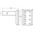 PM90 - 2 INCH PINTLE HITCH MOUNTING PLATE - 3 POSITION, 9 INCH SHANK