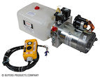 PU642 - 4-WAY DC POWER UNIT-ELECTRIC CONTROLS HORIZONTAL 0.75 GALLON POLY RESERVOIR