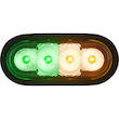 SL62AG - 6 INCH LED OVAL STROBE LIGHT WITH AMBER/GREEN LEDS AND CLEAR LENS