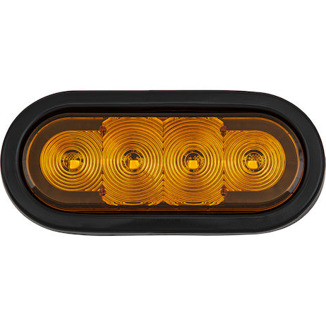 SL62AO - 6 INCH LED OVAL STROBE LIGHT WITH AMBER LEDS AND AMBER LENS