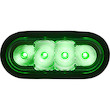 SL62GO - 6 INCH LED OVAL STROBE LIGHT WITH GREEN LEDS AND CLEAR LENS