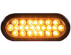 SL65AO - 6 INCH AMBER OVAL RECESSED STROBE LIGHT WITH 24 LED