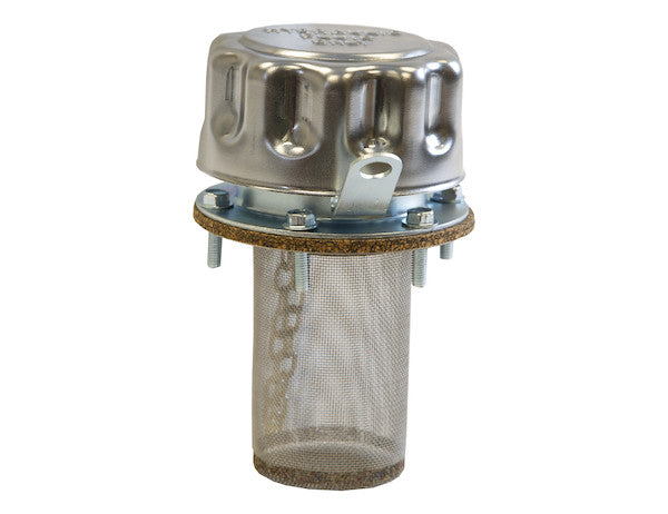 TFA005715L - CHROME FILLER-STRAINER BREATHER CAP ASSEMBLY WITH LOCKING TAB