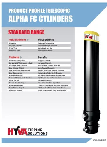 Hyva Alpha Series FC Dump Body Cylinder FC A6.5-4-146-K8-HC / 70525193